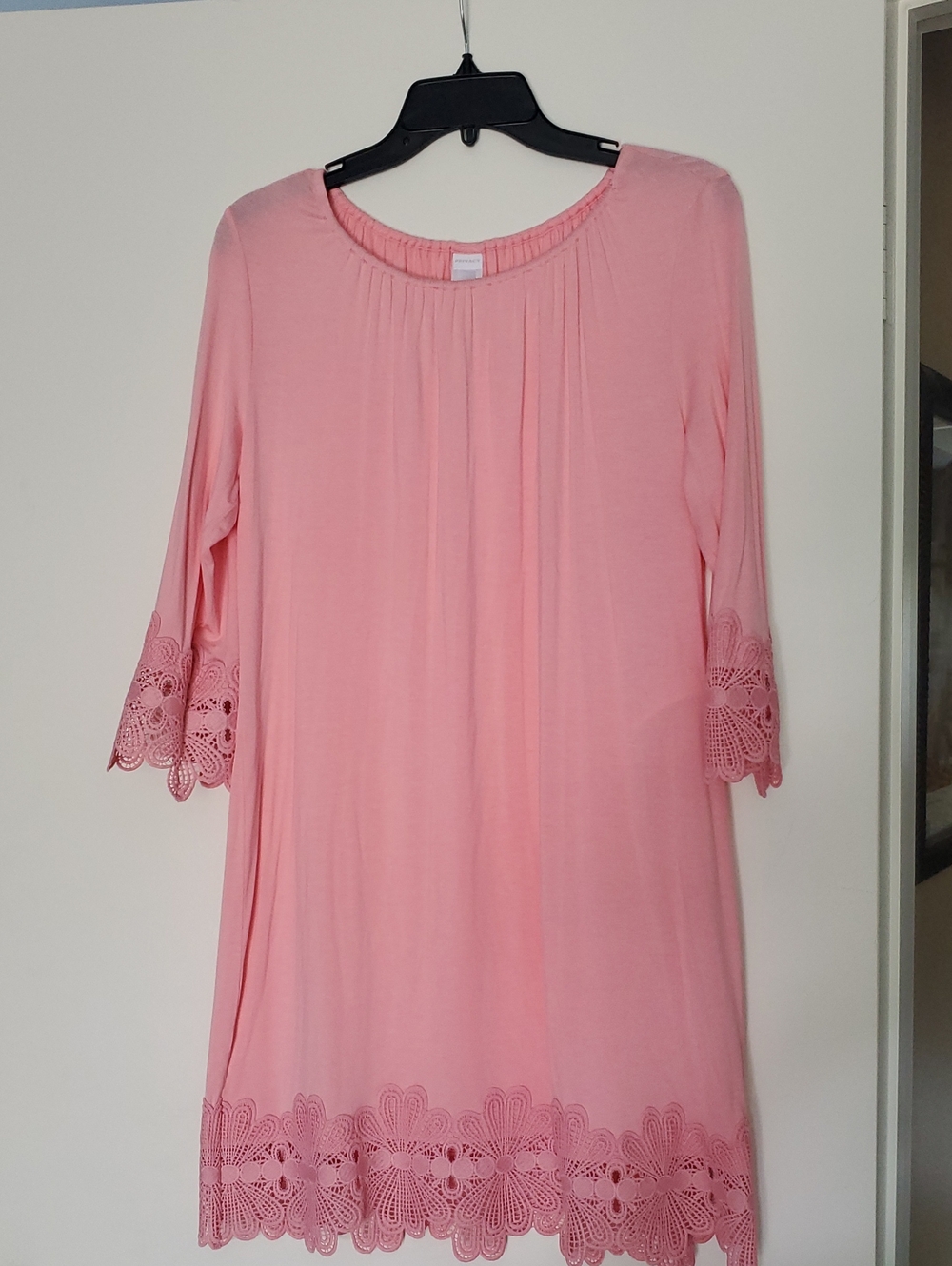 Women's Pink Crochet-Hem Dress